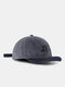 Unisex Corduroy Color-match Letter Embroidery Short Upward Curved Brim Fashion Baseball Cap - Gray