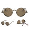 نظارة شمسية مستقطبة بإطار معدني دائري للرجال والنساء UV400 Steampunk قابل للتعديل  - # 10