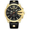 Big Dial Calendar Date Mens Relógios Negócios de luxo Couro Genuíno Relógios de ouro com pulseira para homens - #3