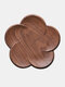Black Walnut Petal Cup Mat Solid Wood Wooden Cup Holder - For cup
