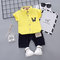 Children's Shirt Short Sleeve Boys Suit Baby Boy Sets - Yellow