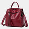 Women Multi-Carry Anti theft Tassel Multi-pocket Crossbody Bag Backpack - Wine Red