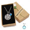 Women's Hollow Heart Love Mom Crystal Birthstone Pendant Stainless Steel Charm Necklace Gift  - March
