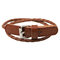 Bohemian Double Layer Leather Bracelet For Women With Button Fashion Bracelet - Coffee