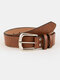 Women Leather Solid Color Snake Lychee Pattern Square Pin Buckle Fashion Belt - Light Coffee