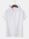Mens Solid Color Basics Short Sleeve Hooded T-Shirt - White