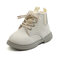 Girls Windproof Warm Lining Lace Up Side Zipper Tooling Boots - White