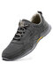 Men Lace-up Breathable Soft Sole Comfy Casual Shoes - Gray