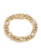 Trendy Hip Hop Full Rhinestones Geometric Cuban Buckle Chain Alloy Bracelet - Gold