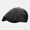 Men's Corduroy Newsboy Cap Winter Beret Hat - Black