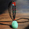 Vintage Handmade Buddha Beads Long Necklace Ethnic Irregular Crystal Pendant Sweater Chain - 07