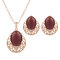 Retro Jewelry Set Resin Rhinestone Earrings Necklace Set - Purple