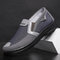 Men Old Peking Cloth Splicing Breathable Slip On Casual Shoes - Grey