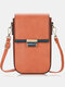 Women PU leather Clutch Bag Card Bag Multi-Pocket Crossbody Phone Bag - Red