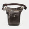 Men Genuine Leather Solid Outdoor Sport Practical Wear-resistance Belt Bag Leg Bag Waist Bag - Gray