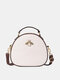 Women Faux Leather Vintage Pearl Design Waterproof Large Capacity Handbag Shoulder Bag Crossbody Bags - White