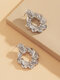 Vintage Elegant Inlaid Artificial Pearl Rhinestones Twist Geometric-shaped Alloy Studs Earrings - Silver 2