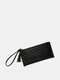 PU Leather Elegant Large Capacity Waist Pack Mulit Card Zip Wristlet Wallet - Black