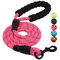 5 Colors Reflective Strong Pet Long Lead Leash Large Dog Running Rope Safety Leash - Pink