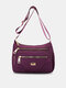 JOSEKO Women's Oxford Cloth Multilayer Lightweight Shoulder Bag Large Capacity Mom Messenger Bag - Purple