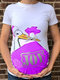 Cute Cartoon Print Maternity Comfy Cotton T-Shirt - Purple