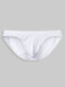Men Sexy Low Waist Brief Super Thin Ice Silk Transparent Seamless Underwear - White