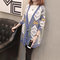 Sweater Women's Cardigan Korean Version Of The Long Section Loose Early Spring Sweater 2019 Spring New Thick Long Sleeves Tide - Blue