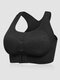 Women Butterfly Lace Front Closure Back Criss Cross Removable Pad Bras - Black