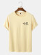 Mens Crown King Print Crew Neck Casual Short Sleeve T-Shirts - Apricot