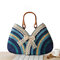 Lace Stylish Travel Cute Straw Beach Bags For Women - Blue