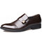 Men Stylish Cap Toe Slip On Business Formal Dress Shoes - Brown