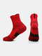 Men Cotton Non-slip Quick-drying Socks Breathable Sweat-absorbent Sports Socks - Maroon