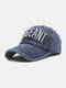 Men Cotton Letter Embroidery Hip-hop Casual Sport Sunshade Baseball Hat - Blue