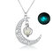 Fashion Halloween Luminous Unisex Necklace Moon Pumpkin Hollow Pendant Necklace Jewelry Gifts - Blue