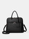 Women Design Solid Handbag Multifunction Business Crossbody Bag - Black