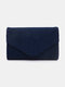 Women Dacron Fabric Elegant Fluffy Clutch Bag Magnetic Closure Casual Square Bag - Blue