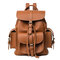Women PU Leather Draw String Backpack Shoulder Bags - Brown