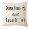 Café livres thème taie d'oreiller chaise canapé siège dossier housse de coussin décor à la maison - #2