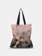 Women Canvas Pink Quilted Bag Shoulder Bag Handbag Tote - Pink