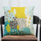 Colorful Scrawl Pattern Cotton Linen Square Cushion Cover Throw Pillow Case Sofa Home Decor - F