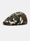 Men Cotton Camouflage Casual Sunshade Forward Hat Flat Cap Beret - Army Green