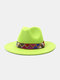 JASSY Men's Felt Fashion Outdoor Casual Sunshade Flat Brim Hat Fedora Hat Bucket Hat - #19