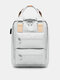 Women Nylon Casual Anti-Theft Large Capacity Comfy USB Port Backpack - Gray