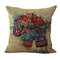 Ink Painting Elephant Cotton Linen Pillow Home Decoration Holiday Cushion Pillowcase - #12