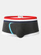 Mens Cotton Cozy Side Striped Boxer Briefs Breathable Seamless Underwears - Dark Gray