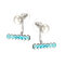 Luxury Pearl Rhinestones Silver Earrings Fashion Ear Jacket Stud Cute Earrings Gift for Girls Women - Blue