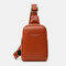 Women PU Leather Solid Crossbody Bag Sling Bag - Red