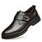 Men Leather Non Slip Metal Buckle Business Casual Formal Shoes - Brown