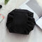 Polyester Solid Color Drawstring Cosmetic Bag Travel Portable Lazy Storage Bag  - Black