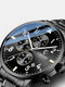Business Full Steel Men Quartz Wristwatch Waterproof Date Clock Men Watch - Black Dial Black Steel Band